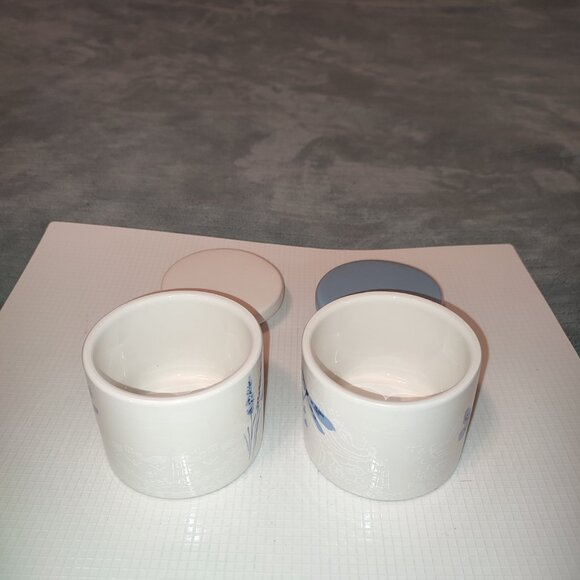 Dragonfly Flowers Containers Bathroom Kitchen Bedroom Office Set Ceramic Vintage - Picture 8 of 8